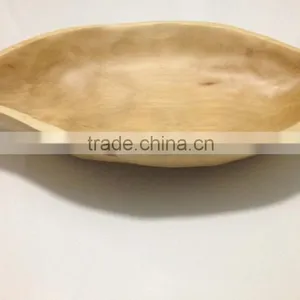 Mango Shape Wood Plate, Wood Chip & Dip Dish, Wooden Divided Serving Dish Plates Dishes thumbnail-3