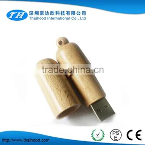 Round Wooden Usb Pendrive 4GB/8GB/16GB/32GB Memory Flash Stick thumbnail-4