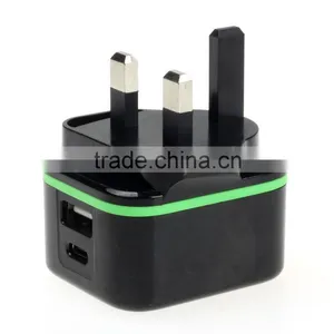 3A Type C With 2.4A Single USB UK Wall Charger thumbnail-2