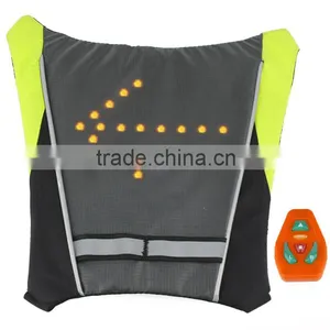 Best Outdoor Sports Safety Reflective Led Light Backpack Vest Wireless Turn Signle Vest Flashing Led Safety Vest thumbnail-4