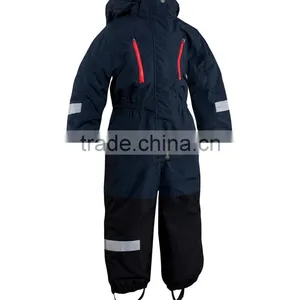 Waterproof Kid Ski Suit One Piece Snow Wear Black thumbnail-1