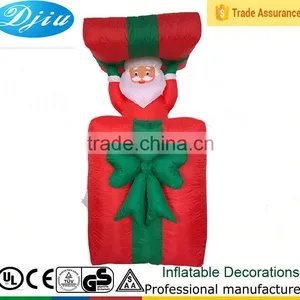 DJ-XT-19 Movable Christmas Inflatable Santa Claus Hide in the Gift Patio Decoration thumbnail-1