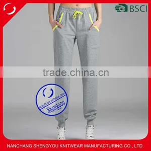 2015 Custom Newest Design Woman Grey Fitted Jogger Pants thumbnail-1