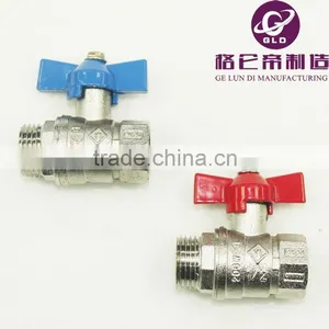 2015 New Design Cheap 1/4'' ~ 4'' Brass Ball Valves With T Handle Zinc Globe Valves thumbnail-1