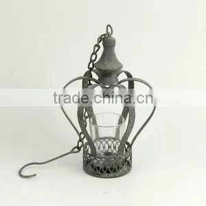 100119F- Swirl Metal Basket Candle Lantern thumbnail-1