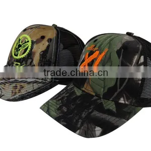 6panel Camo Mesh Cap With 3D Embroidery thumbnail-2