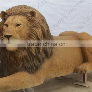 Vivid Animal Statue Fiberglass Lion thumbnail-1