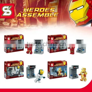 SY213 4pcs/lot Iron Man Hall of Armor Minifigure Building Block Toys thumbnail-1