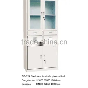 Six-drawer in Middle Glass Filing Cabinet thumbnail-1