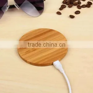 Bamboo Wood QI Wireless Charger Transmitter Charging Pad for IPhone, Universal Wireless Charging Pad thumbnail-1