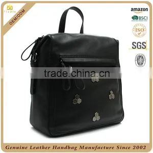 Guangzhou OEM Vendor High Quality Genuine Leather Bag Leather Travel Bag Custom Real Cow Leather Bucket Bag for Women thumbnail-5