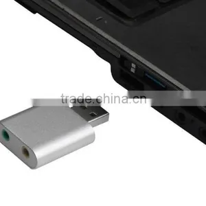 USB External Stereo 7.1 Channel Sound Card Adapter With 3.5mm Aux Out Plug and Play thumbnail-2
