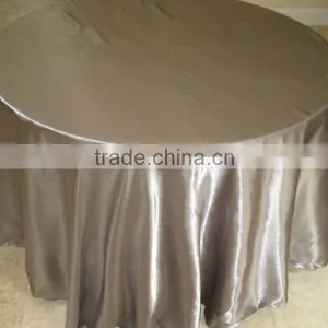 Silver Gray Satin Round Table Cloth/table Linen for Weddings thumbnail-1