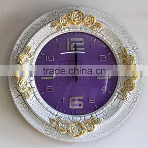 XKH112 Wholesale Round Wood Stand Clock Art Wooden Wall Clock thumbnail-4