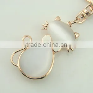 Custom Cat Shaped Keychain Maker Metal Gold Opal Acrylic Keychain for Sales Supplier's Choice thumbnail-6