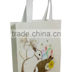 Multi-sized Ivory Felt Printed Easter Egg Sewing Candy Bags for Kids thumbnail-3