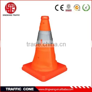 Orange Safety Rubber Cone With Light thumbnail-1