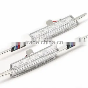 Led Side Marker Lights for E46 LCI Facelift Clear With M Logo LED Side Marker for BMW thumbnail-3