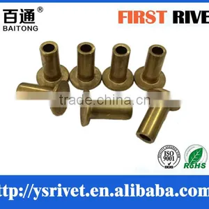 5mmx11mm Flat Head Brass Tubular Rivet thumbnail-4