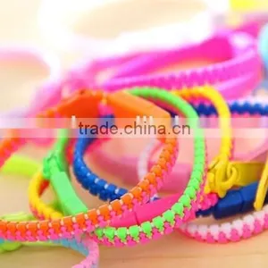 Trendy Rainbow Color Zipper Bracelet Fluorescent Neon Bracelet thumbnail-3