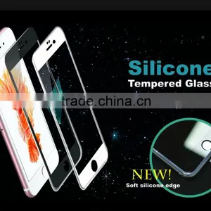2016 Latest Design, 3D Curved Tempered Glass Screen Protector, 3D Silicone Edge Anti Shock Screen Protector for Iphone 6s thumbnail-1