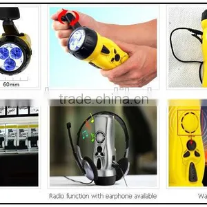 Salable Dynamo LED Hand Cranking Rechargeable Flashlight Emergency Powerful Flashlight With Radio thumbnail-6