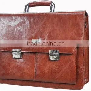 2015 New Synthetic Leather Men's Brown Briefcase 8031A140009 thumbnail-1