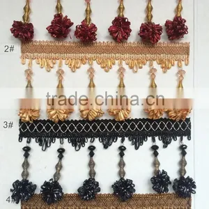 [YZLACE] Tassels Lace Curtains Wholesale 10022 thumbnail-1