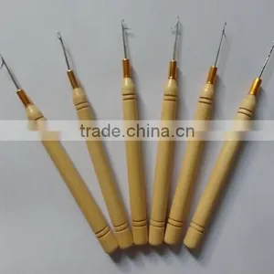 Micro Ring Wood Handle Hook Needler Hair Extension Tool thumbnail-1