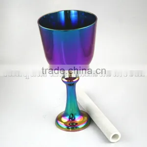 Violet Titanium Quartz Crystal Singing Grail Bowl With Handle or Stand and Seven Color thumbnail-6