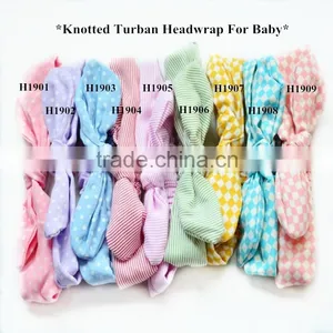 Hot-selling Cotton Girly Headband,fancy Printed Knotted Turban Stretch Headband,cotton Hair Accessory thumbnail-1