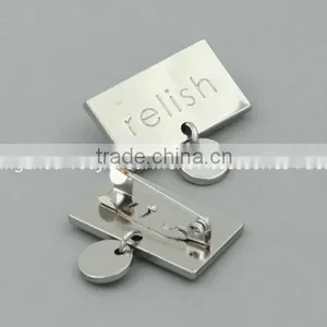 Custom Engraved Logo Hanging Metal Jewelry Tags With Paperclip for Fashion Apperal thumbnail-3