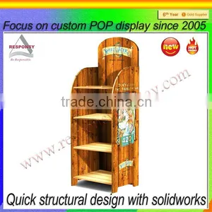 Custom Retailored Floor Display Stand for Wine Made From Wood thumbnail-1