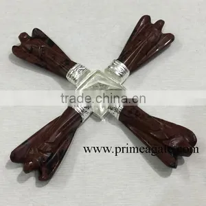 Harmonize Mahogany Obsidian 4 Angel Extender Points Crystal Pyramid Energy Generator Gemstones Reiki Healing Stone Spiritual thumbnail-1