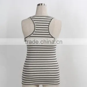 F5S15001 Stripe Design Ladies Wholesale Tank Top Manufacturer for 2016 Summer thumbnail-3