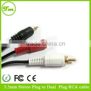 25' ft 3.5MM (1/8") Stereo Male to Dual RCA Plugs Premium Audio Cable thumbnail-1
