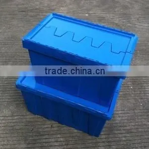 60L/62L Sale Plastic Turnover Boxes With Cover,Stackable Plastic Logistic Boxes,Plastic Box With Higed Lid thumbnail-1