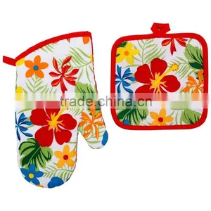 Printed Cotton Kitchen Set Cooking Pot Holder and Glove Set Cheap Items to Sell Wholesale thumbnail-3