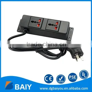 Universal Dual Power Strip Outlet 3 Meters Power Cord Black Color thumbnail-1