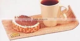 Anti-Slip Design Half Curved Shape Wooden Snack Tray, Design Wooden Tray, Snack Tray, Non-Slip Design Tray thumbnail-1