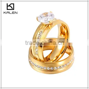 Fashion Wedding Yellow Gold Plated Silver Ring With Stone Designs thumbnail-1