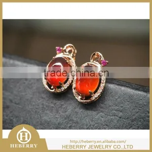 Fashion Natural Crystal Gemstone Earrings With 925 Sterling Silver thumbnail-4