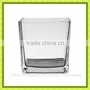 Table Centerpeice,clear Square Glass Flower Vases,11.5*11.5cm Size of Glass Container thumbnail-1