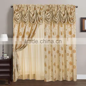 2016 New American Style Jacquard Curtain Drapery In Luxury Valance With Backing thumbnail-6
