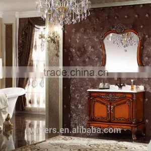 Luxury Royal Living Room Furniture Classic Solid Wood Bathroom Vanity Kit With Basin Sink and Faucet WTS802 thumbnail-4
