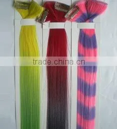 Custom Made Dye Colorful,fake Clip in Color Hair Extension Heat Resistance thumbnail-1