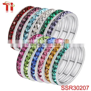 Wedding Ring Philippines, Ring Set, Wedding Ring Sets for June Birthstones Rings With Stainless Steel thumbnail-3