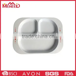 White Color With Decal Student Use Melamine Dinner Plate , Oblong Devided Plate thumbnail-1