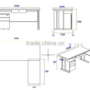Classic Style Steel L Shaped Computer Desk for Office Use thumbnail-2