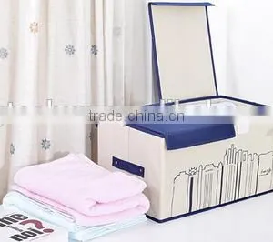 Eco-Friendly Good Quality Custom Printed Foldable Non Woven Storage Box and Bin With Two Lids thumbnail-3